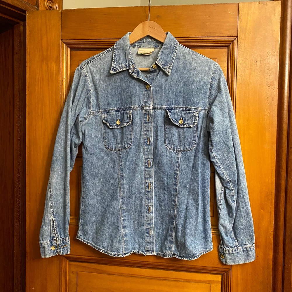Vtg Structured Denim Button-Up Shirt